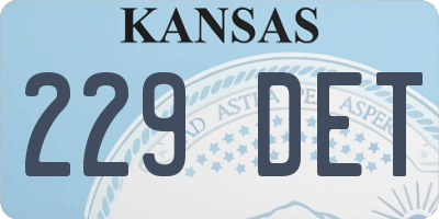 KS license plate 229DET