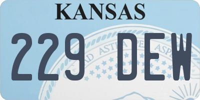 KS license plate 229DEW