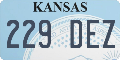 KS license plate 229DEZ