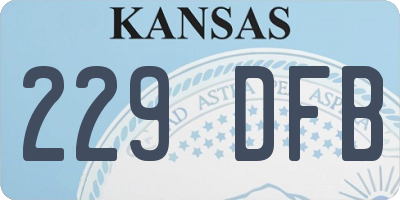 KS license plate 229DFB