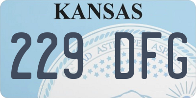 KS license plate 229DFG