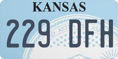KS license plate 229DFH