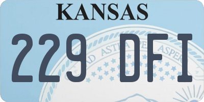 KS license plate 229DFI