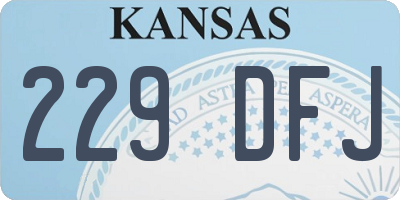 KS license plate 229DFJ