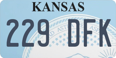 KS license plate 229DFK
