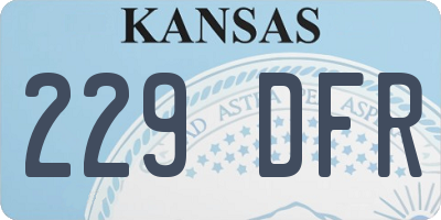 KS license plate 229DFR