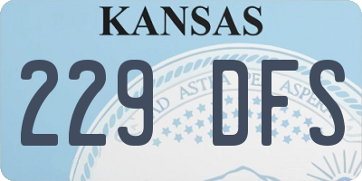 KS license plate 229DFS