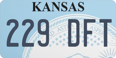 KS license plate 229DFT