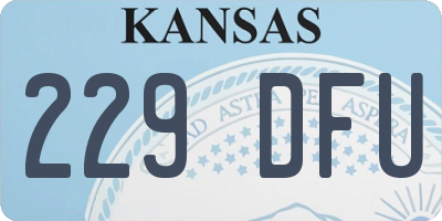 KS license plate 229DFU