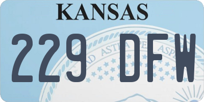 KS license plate 229DFW