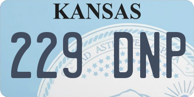 KS license plate 229DNP
