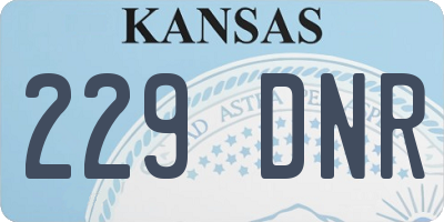 KS license plate 229DNR