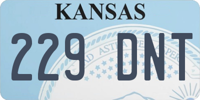 KS license plate 229DNT
