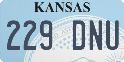KS license plate 229DNU
