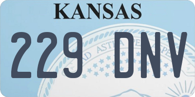KS license plate 229DNV