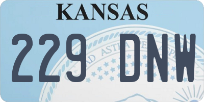 KS license plate 229DNW