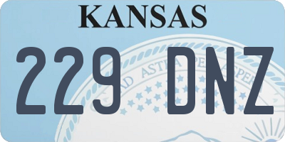 KS license plate 229DNZ