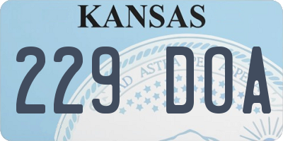 KS license plate 229DOA