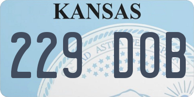 KS license plate 229DOB