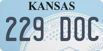KS license plate 229DOC