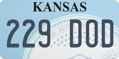 KS license plate 229DOD