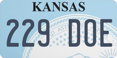 KS license plate 229DOE