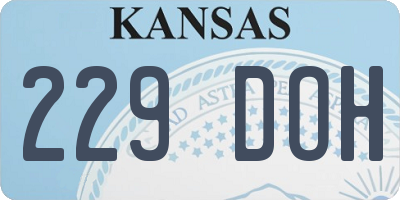 KS license plate 229DOH