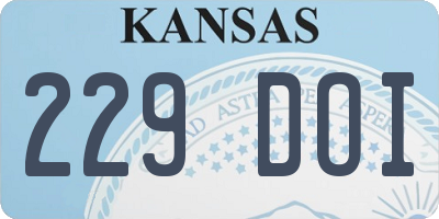 KS license plate 229DOI
