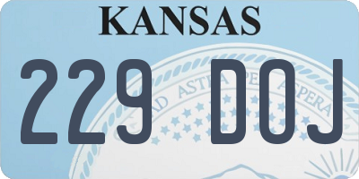 KS license plate 229DOJ