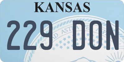 KS license plate 229DON