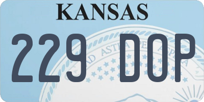 KS license plate 229DOP