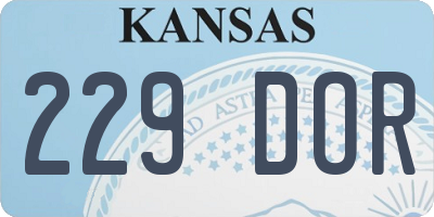 KS license plate 229DOR
