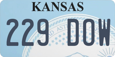 KS license plate 229DOW