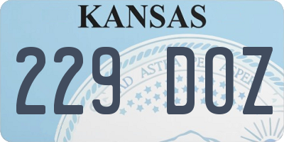 KS license plate 229DOZ