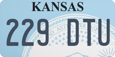 KS license plate 229DTU