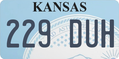 KS license plate 229DUH