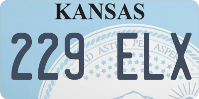 KS license plate 229ELX