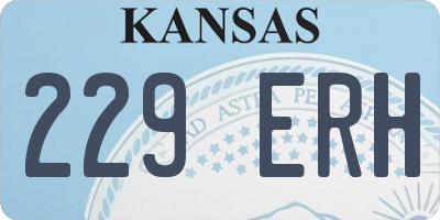 KS license plate 229ERH