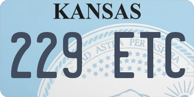 KS license plate 229ETC