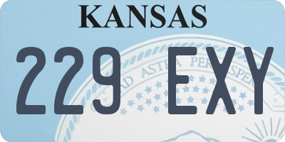KS license plate 229EXY