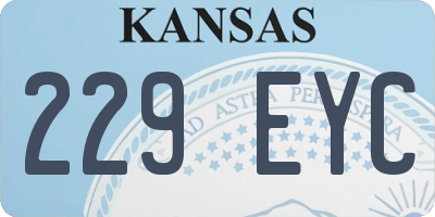 KS license plate 229EYC