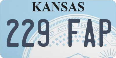 KS license plate 229FAP