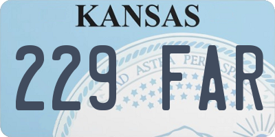 KS license plate 229FAR