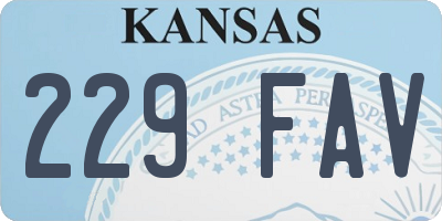 KS license plate 229FAV