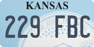 KS license plate 229FBC