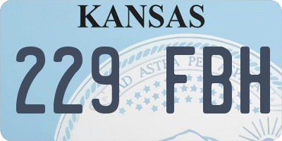 KS license plate 229FBH