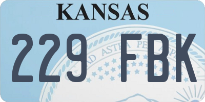 KS license plate 229FBK