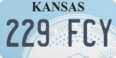 KS license plate 229FCY