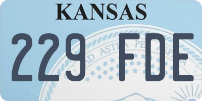 KS license plate 229FDE
