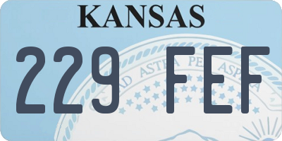 KS license plate 229FEF